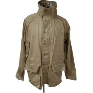 Vtg WOOLRICH Classic Mens Large Tan Barn Jacket Coat Full Zip & Snap